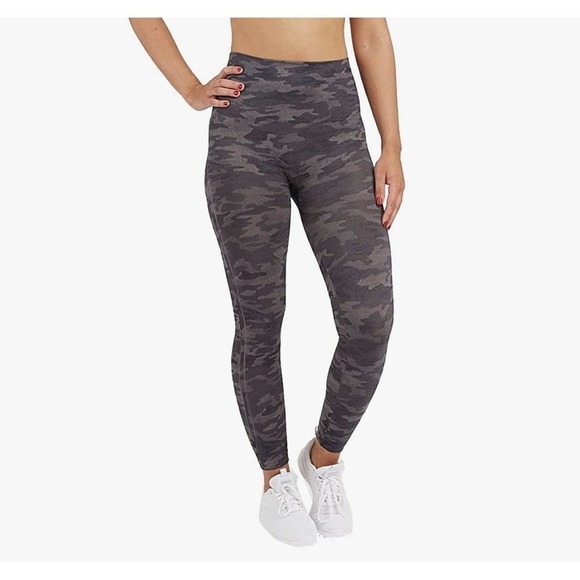 SPANX Pants - Spanx Look At Me Now Camo Seamless Leggings Women's Size Medium Heather Gray